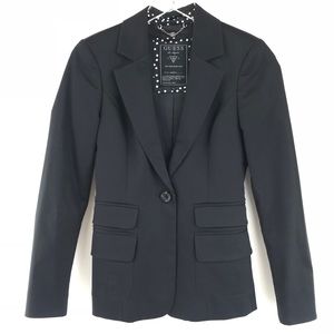 Guess | Sateen Boyfriend Blazer Coat (2) - Black
